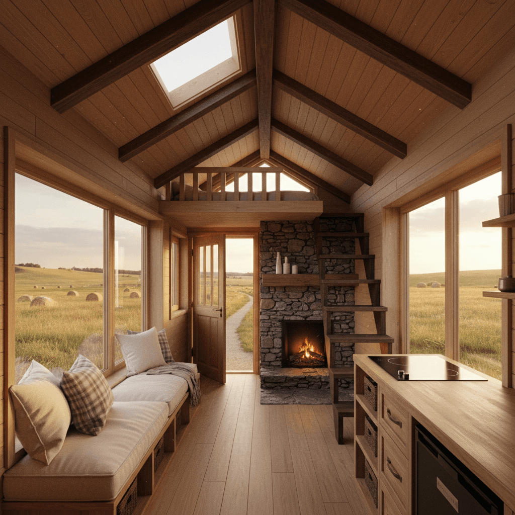 Rustic rural Tiny House - Interior view