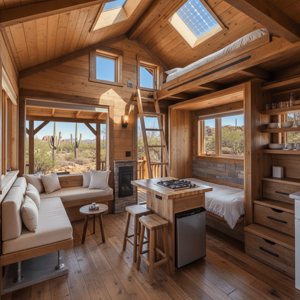 Rustic Desert Tiny House - Interior view