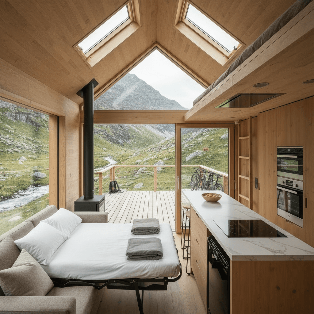 scandinavian mountain Tiny House - Give Design Nice - Just Only Show - Interior view